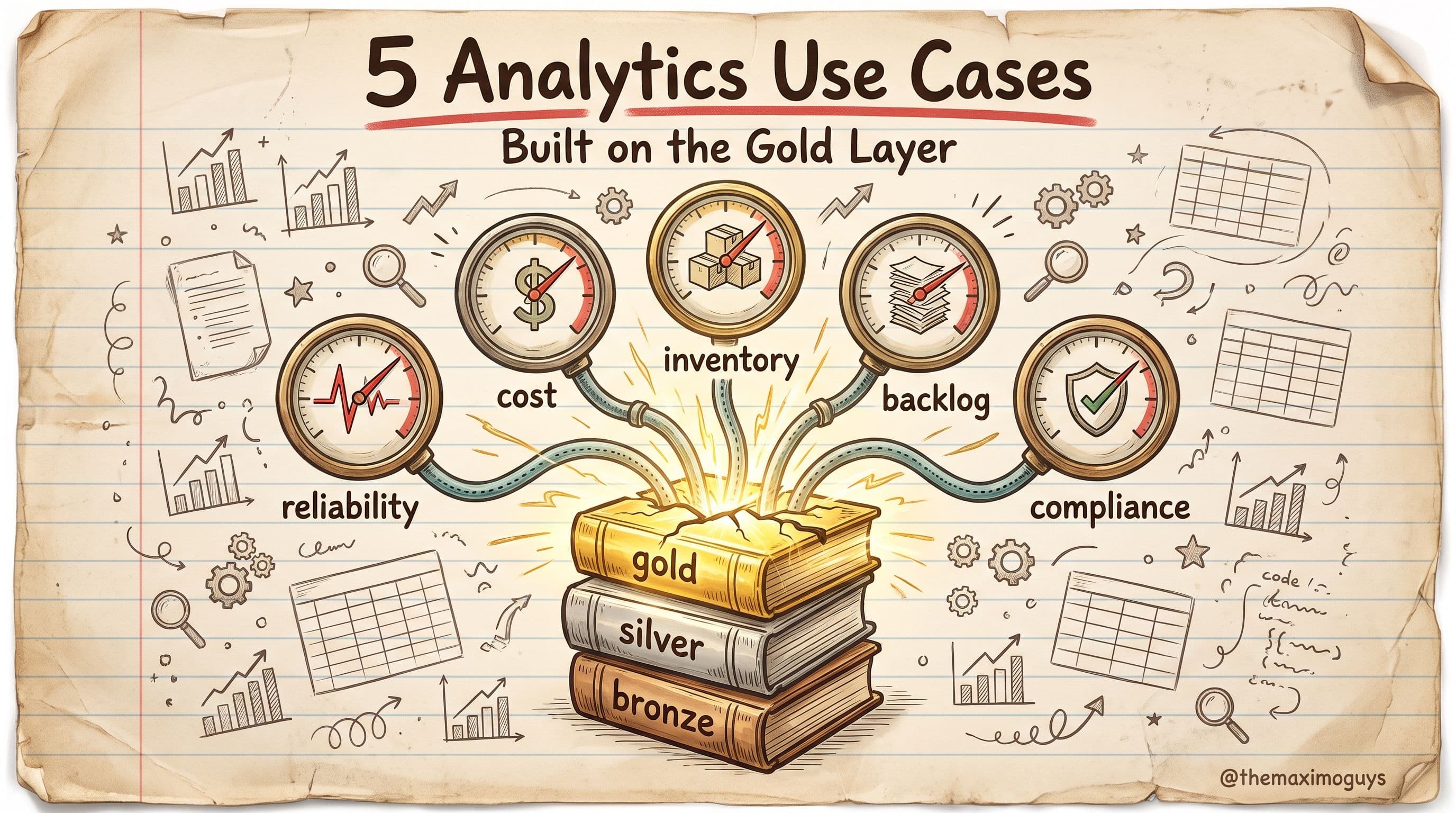 Five Analytics Use Cases: Reliability, Cost, Inventory, Backlog, and PM Compliance on the Gold Layer