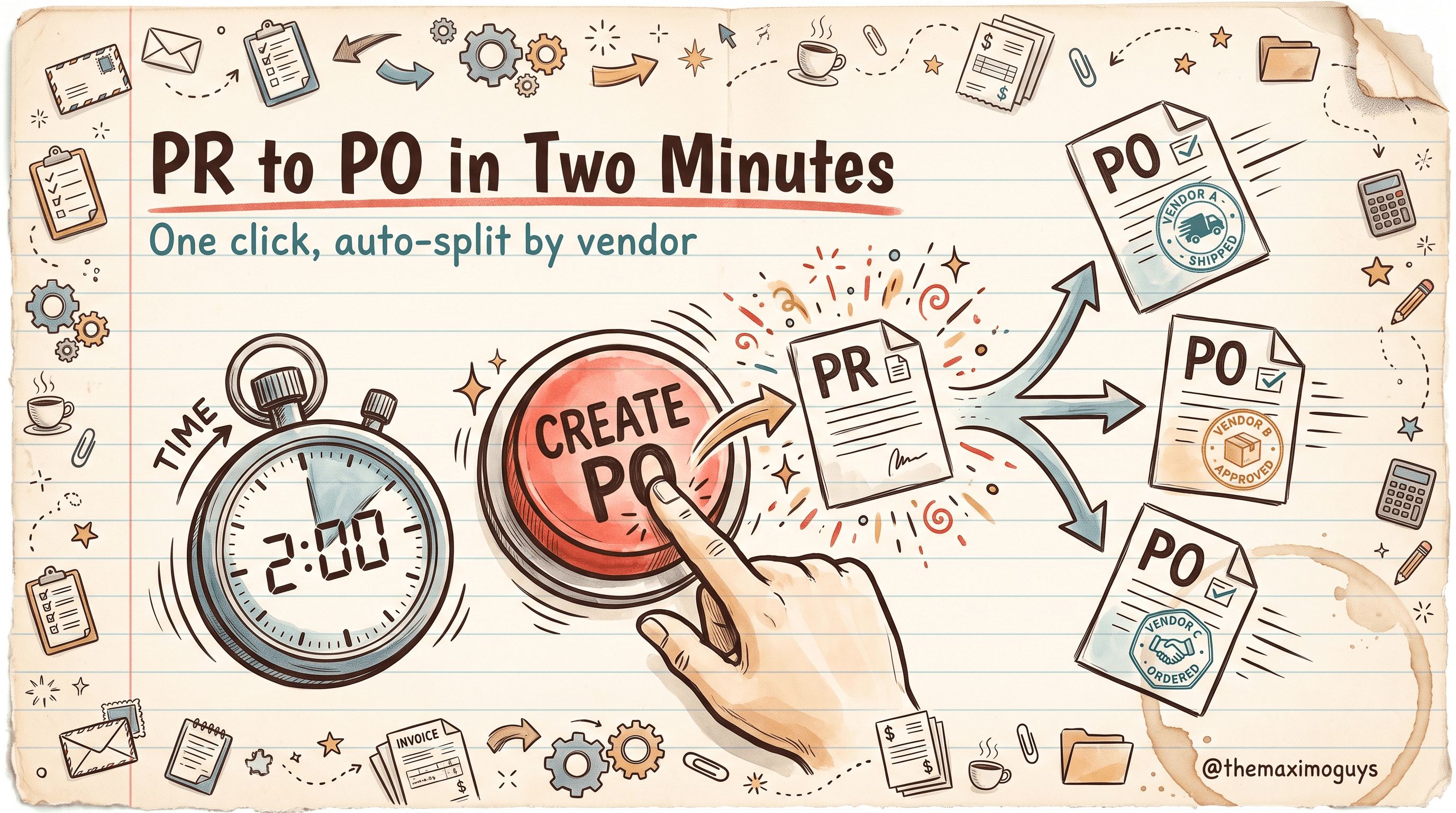 PR to PO & Approvals: From Approved Requisition to Issued Order in Two Minutes